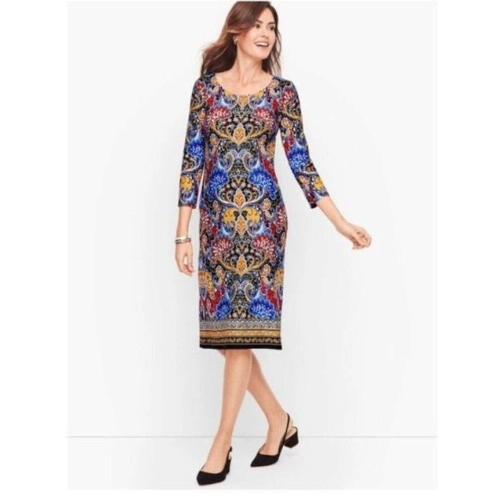 Talbots Shift Multicolor Paisley Dress